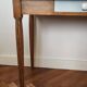 Small Blue Wooden Desk, Grooved Legs