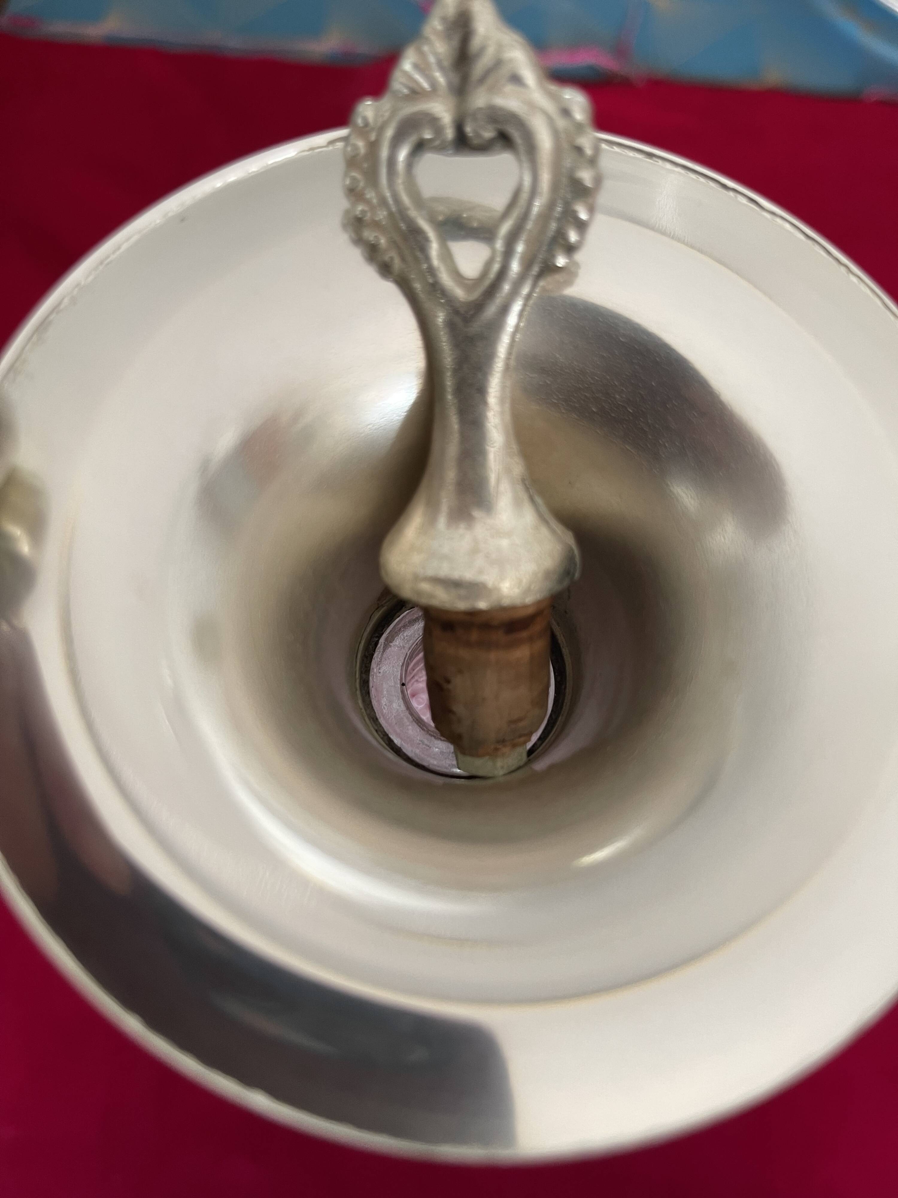 Vase glass and silver metal, Italy 1960