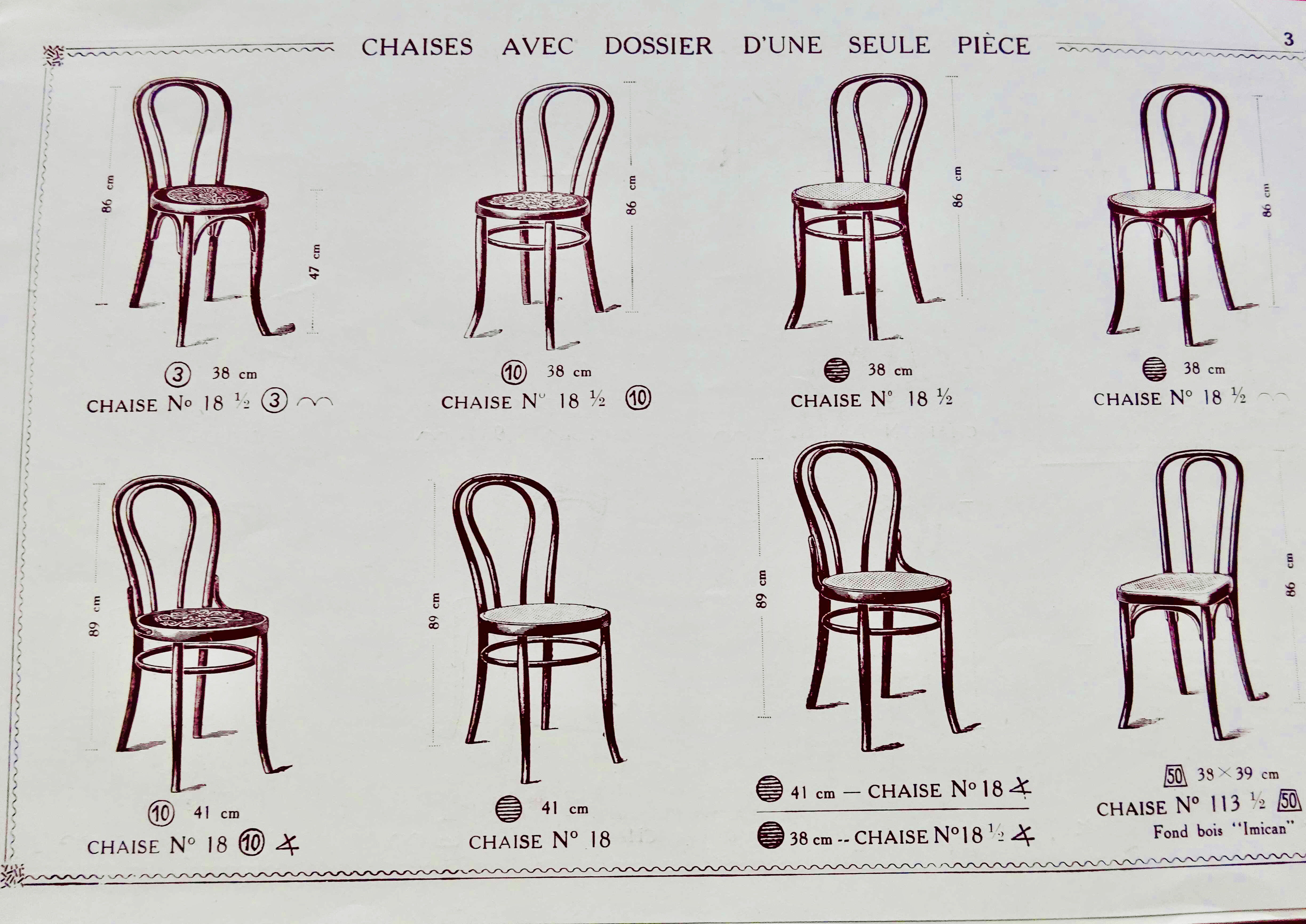 Model bistro chair No.18 Fischel 1927