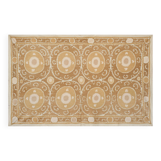 Hand knotted rug, vintage Turkish rug 216x343 cm