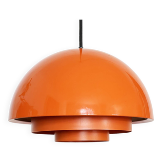 Pendant light "Milieu" , orange version by Jo Hammerborg for Fog & Mørup. Denmark 1970s