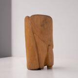 Unique sculptural throne chair in wood, France 1970s