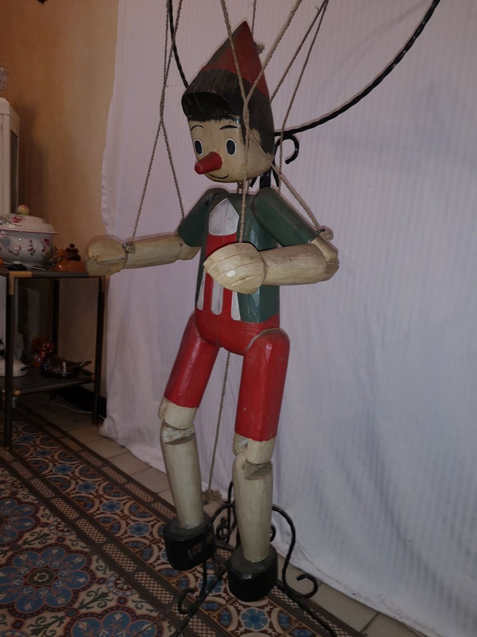 Pantin Pinocchio bois tendre 1970