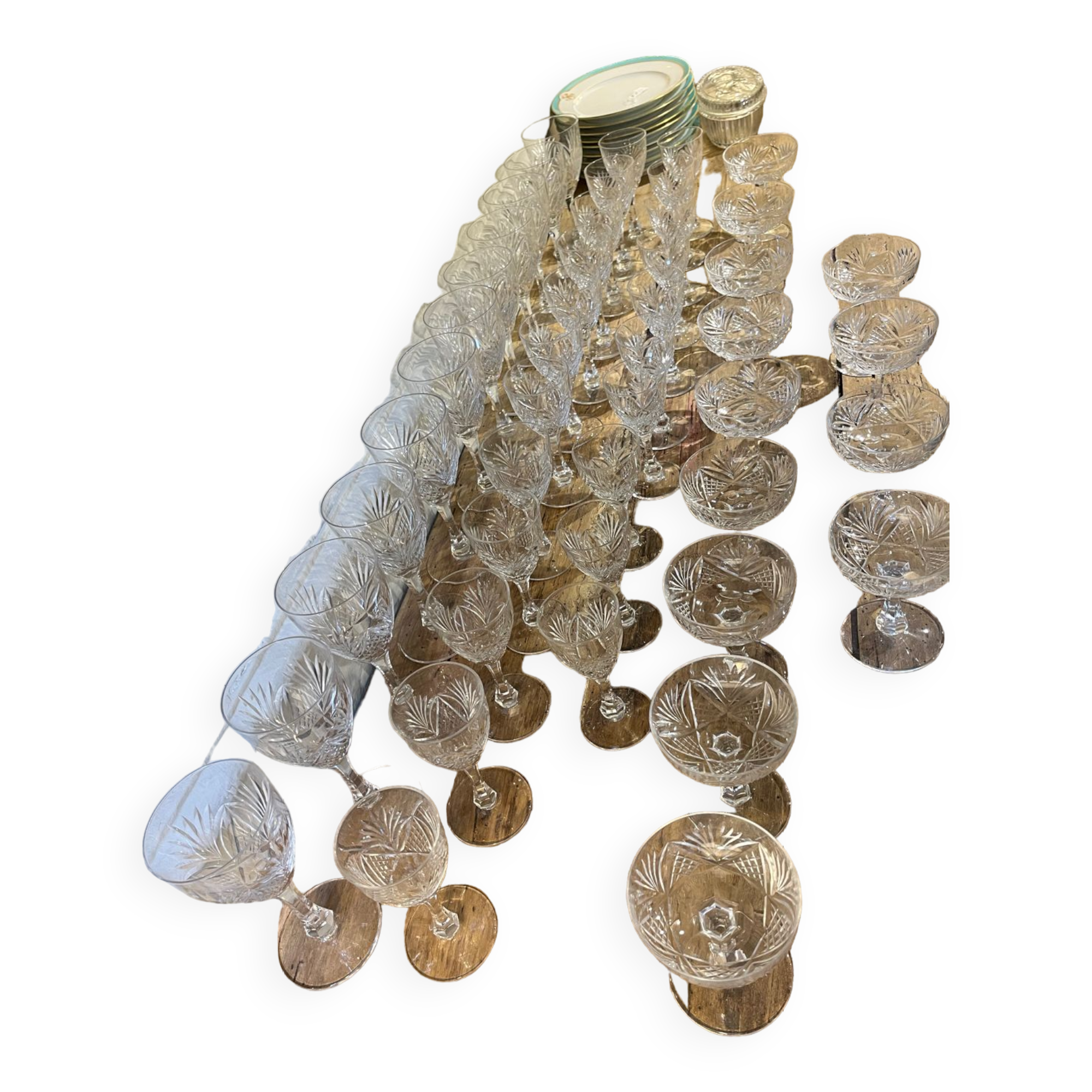 Beau lot de verres en cristal de Saint Louis