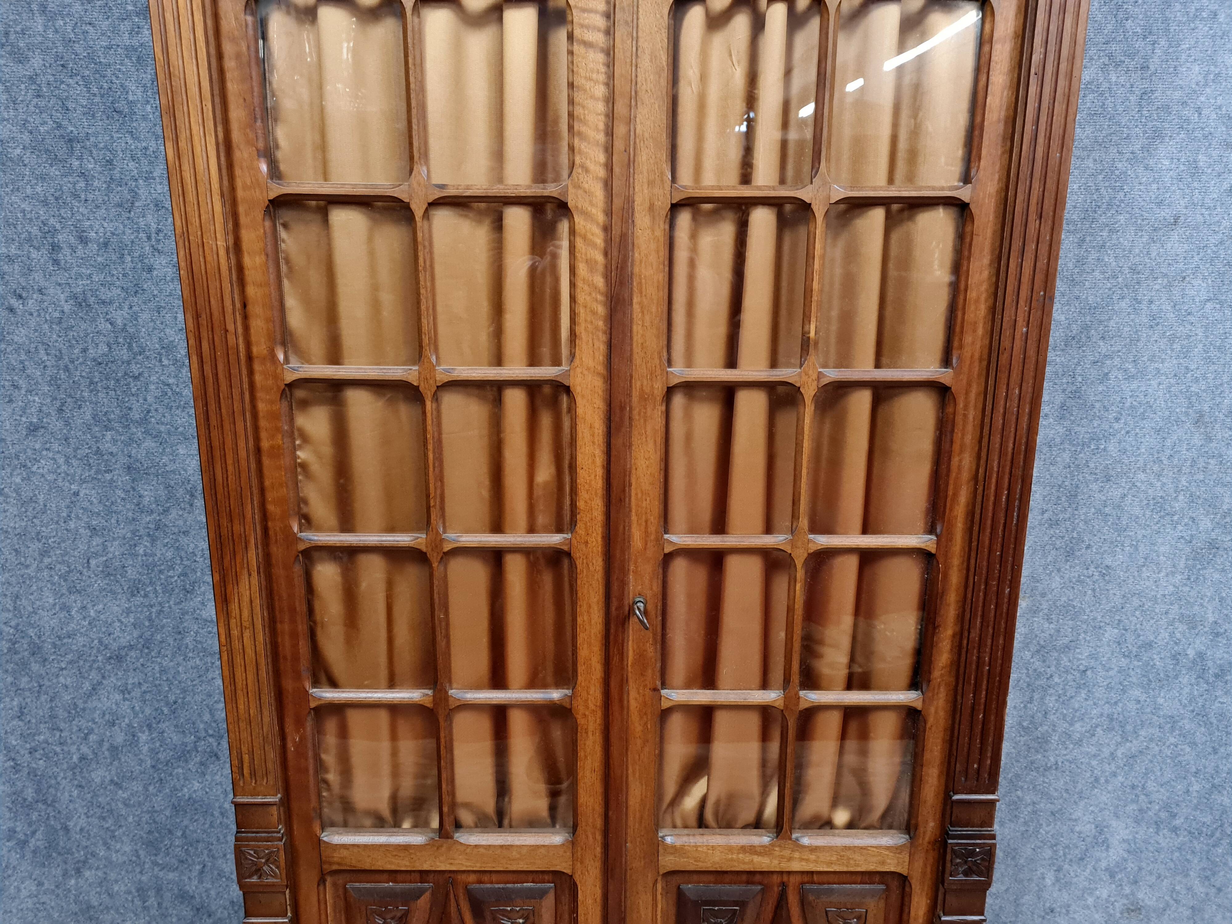 Louis XVI library in solid walnut with blonde patina around 1850
