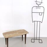 Rectangular Beech Coffee Table by Paolo Buffa with a Pink Travertine Top