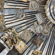 Brutalist Sunburst wall sculpture by Curtis Jere. USA, 2000s