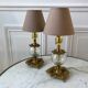 Pair of table lamps in bronze and glass early twentieth century