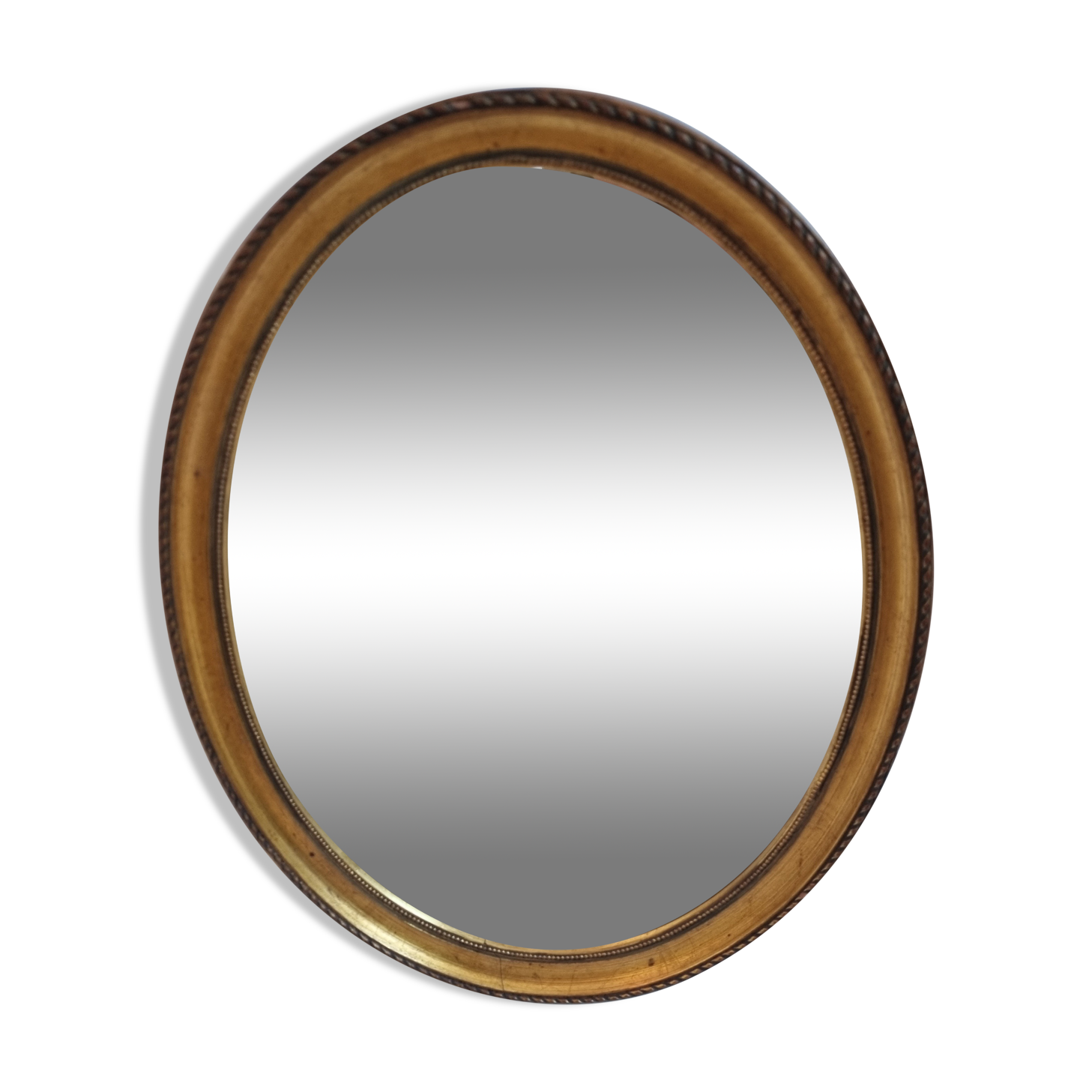 Oval mirror gilded wood, 44x34 cm