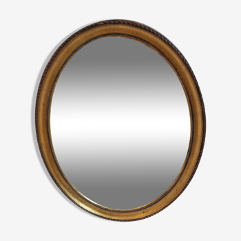 Oval mirror gilded wood, 44x34 cm