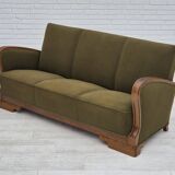 1950s, Danish 3 seater sofa in original very good condition, oak wood.