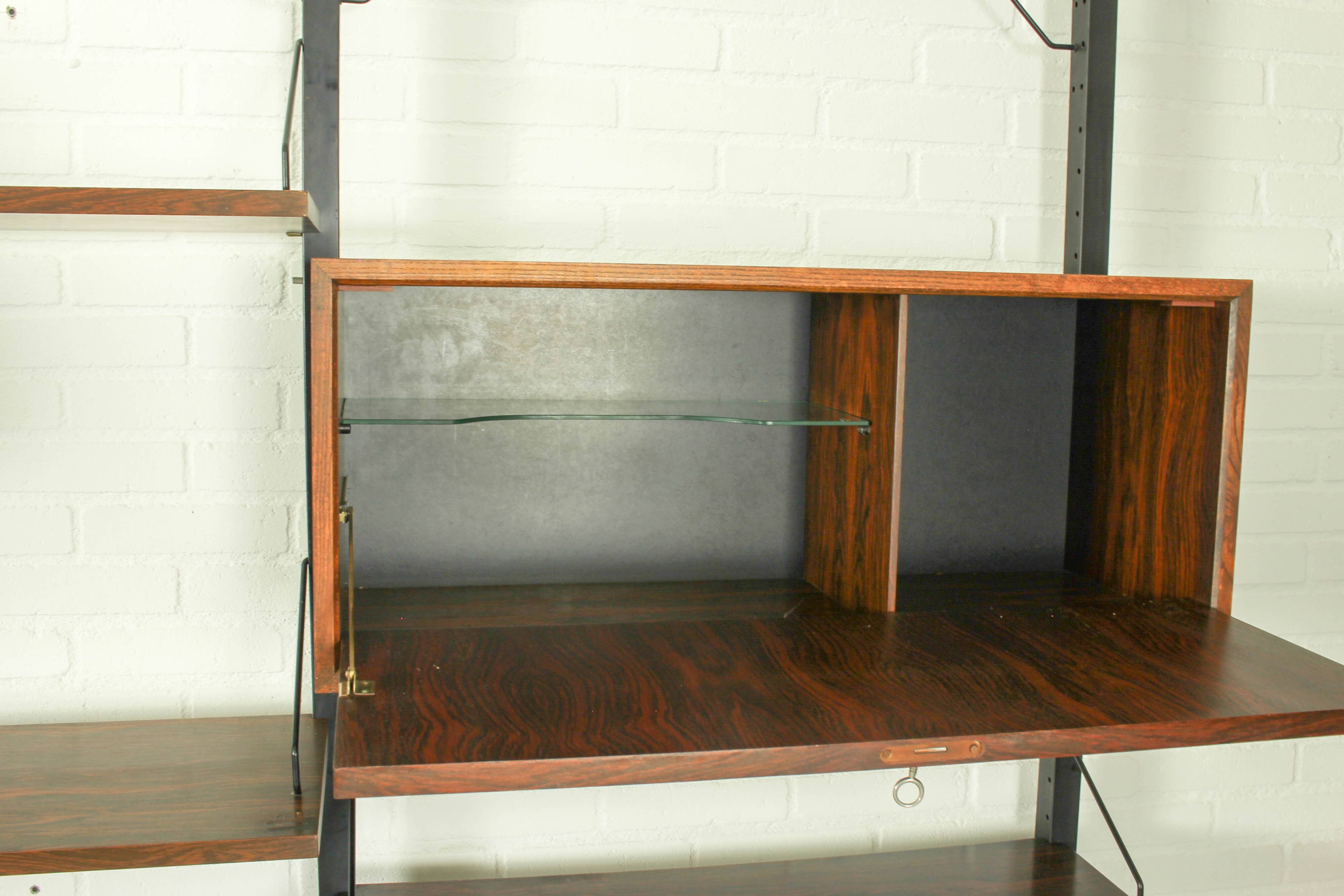 XL Danish Modular Teak Wall Unit in Rosewood by Poul Cadovius, 1960s