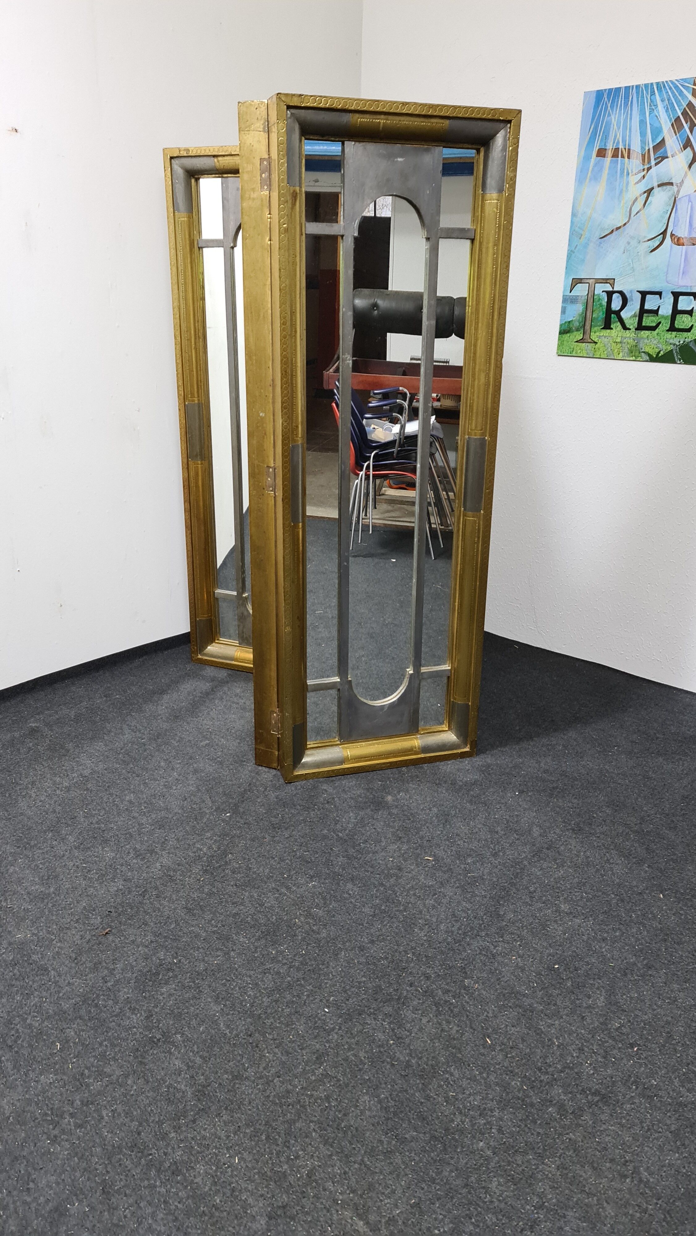 Vintage Brass mirror room divider