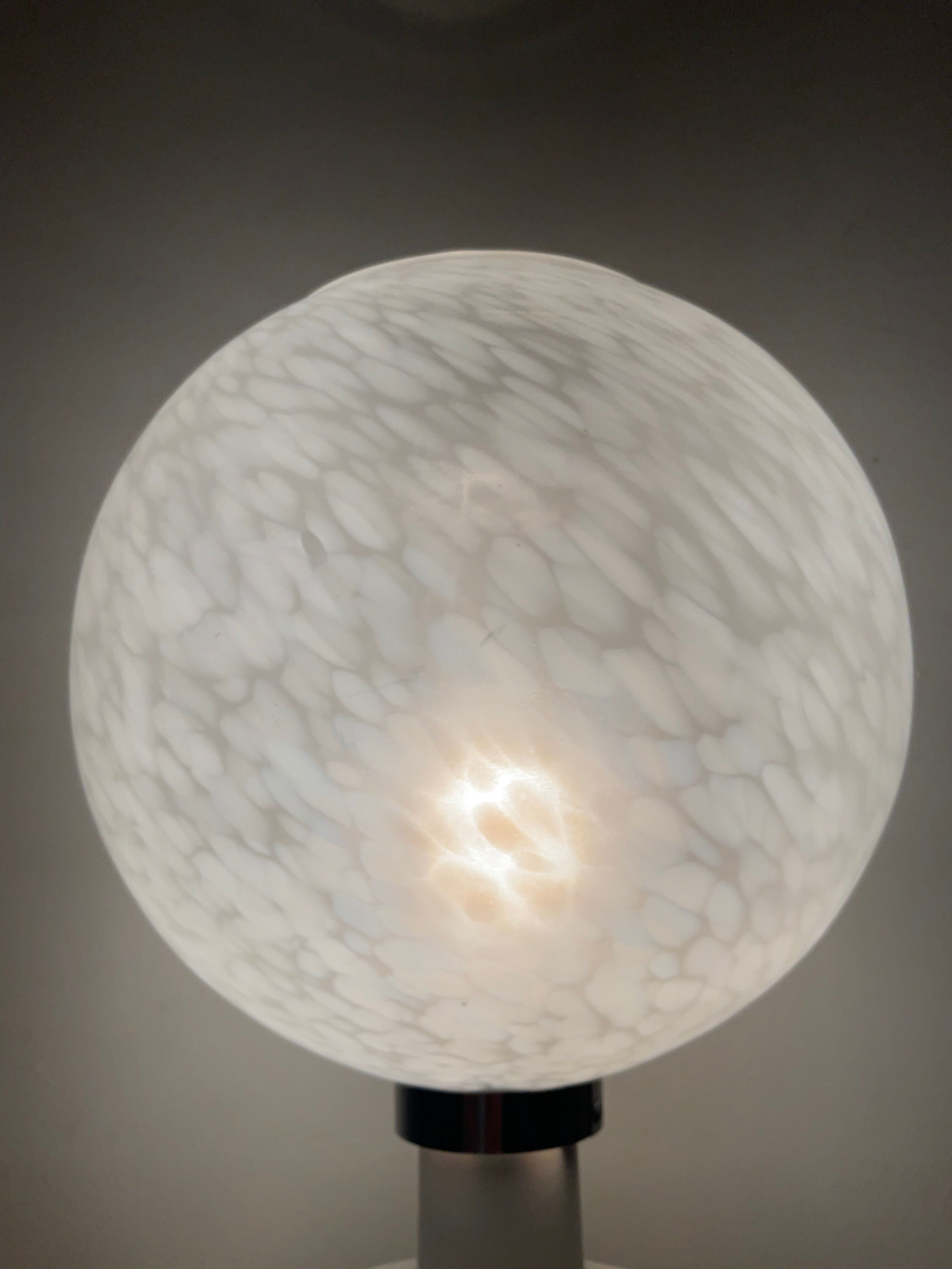 Vintage lamp in clichy glass and glazed ceramic