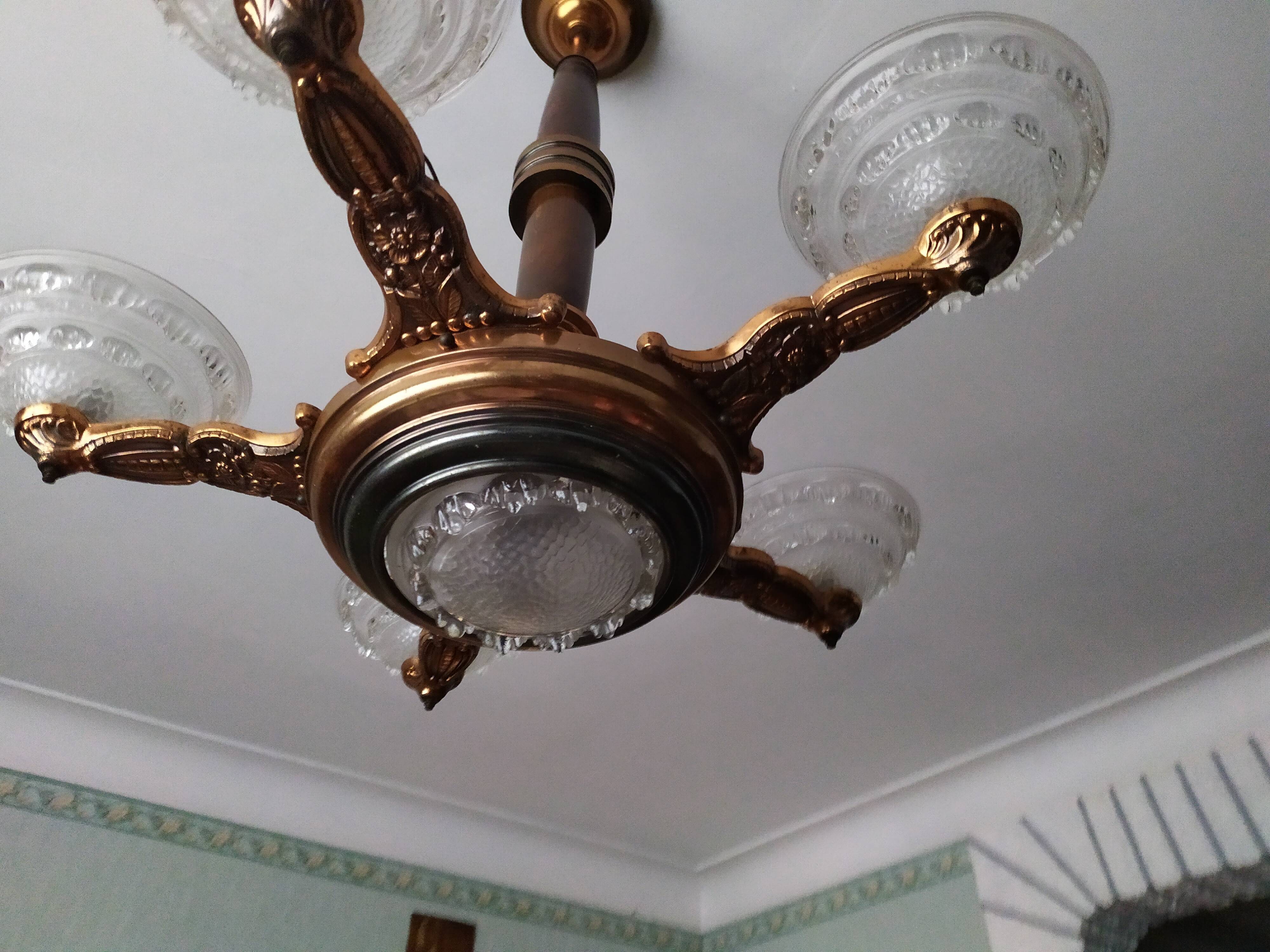 Chandelier lamp ezan 5 branch signed