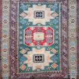 Tapis d'Orient Fait Main Kazak Afghan : 1.66 X 2.64 Mètres