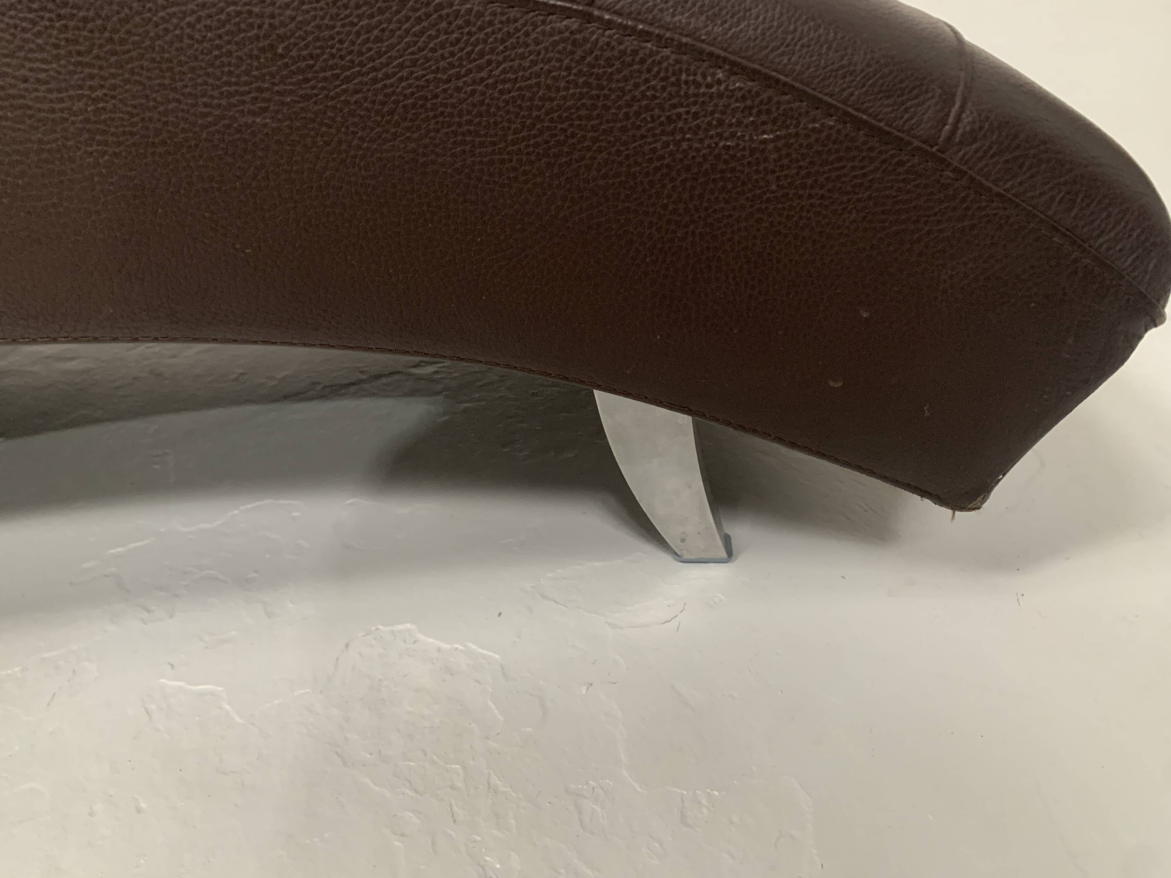 20th century black leather checkerboard relaxation bench