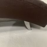 20th century black leather checkerboard relaxation bench