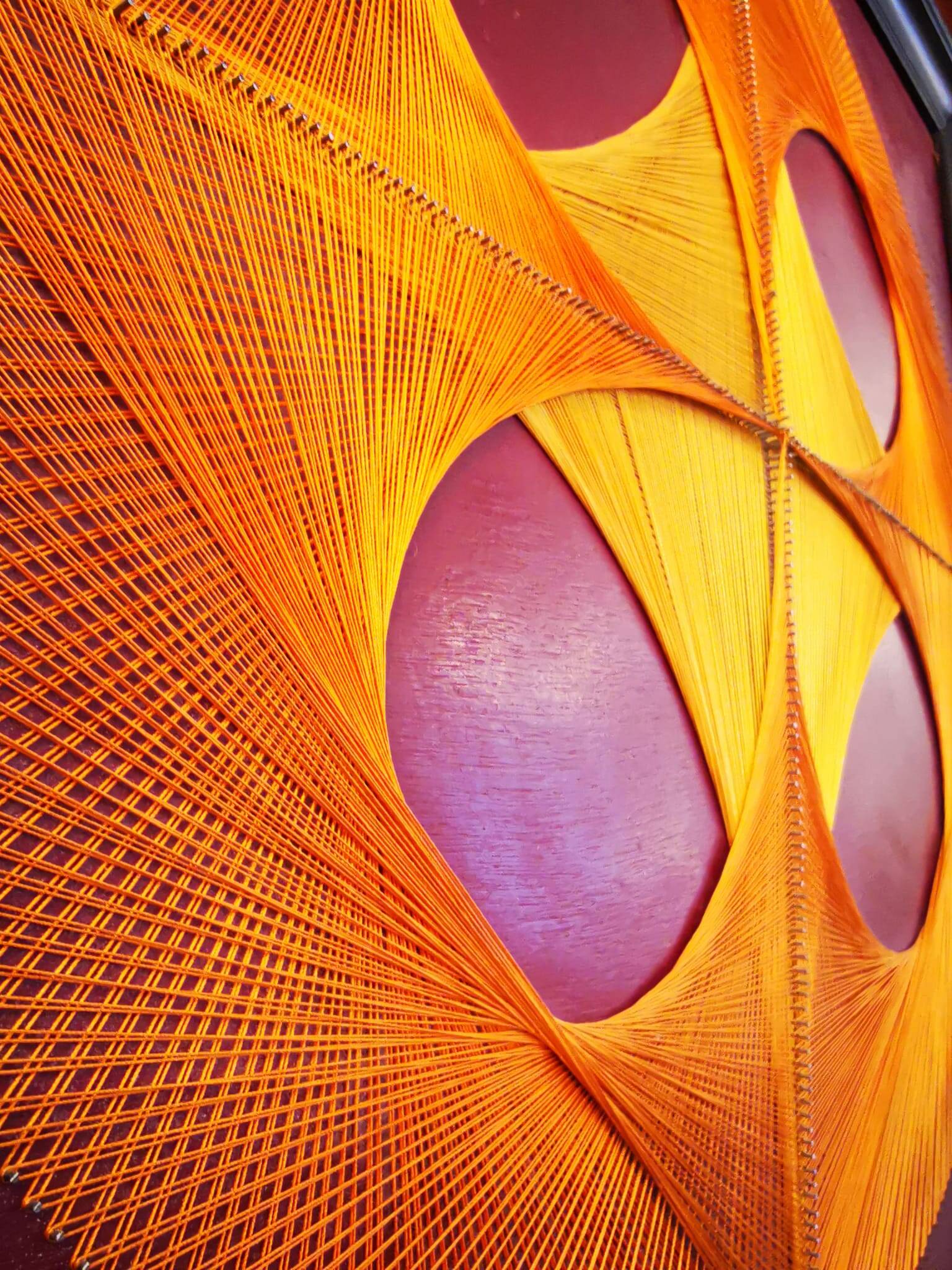 Vintage stretched wire painting from the 70s