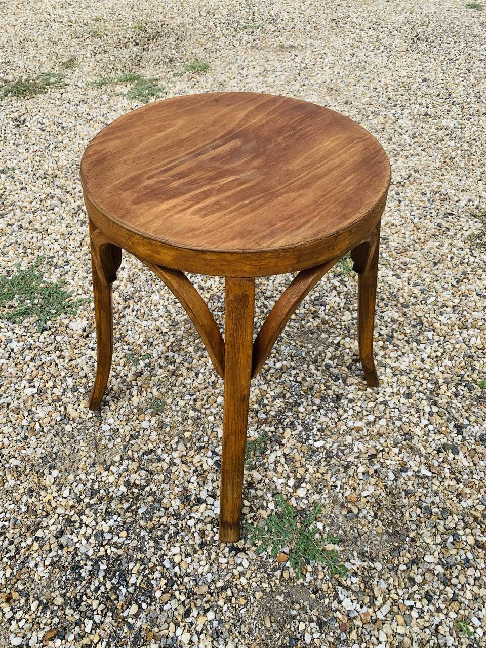 Curved Wood Stool Vintage, Baumann, Circa 1950s/1960s