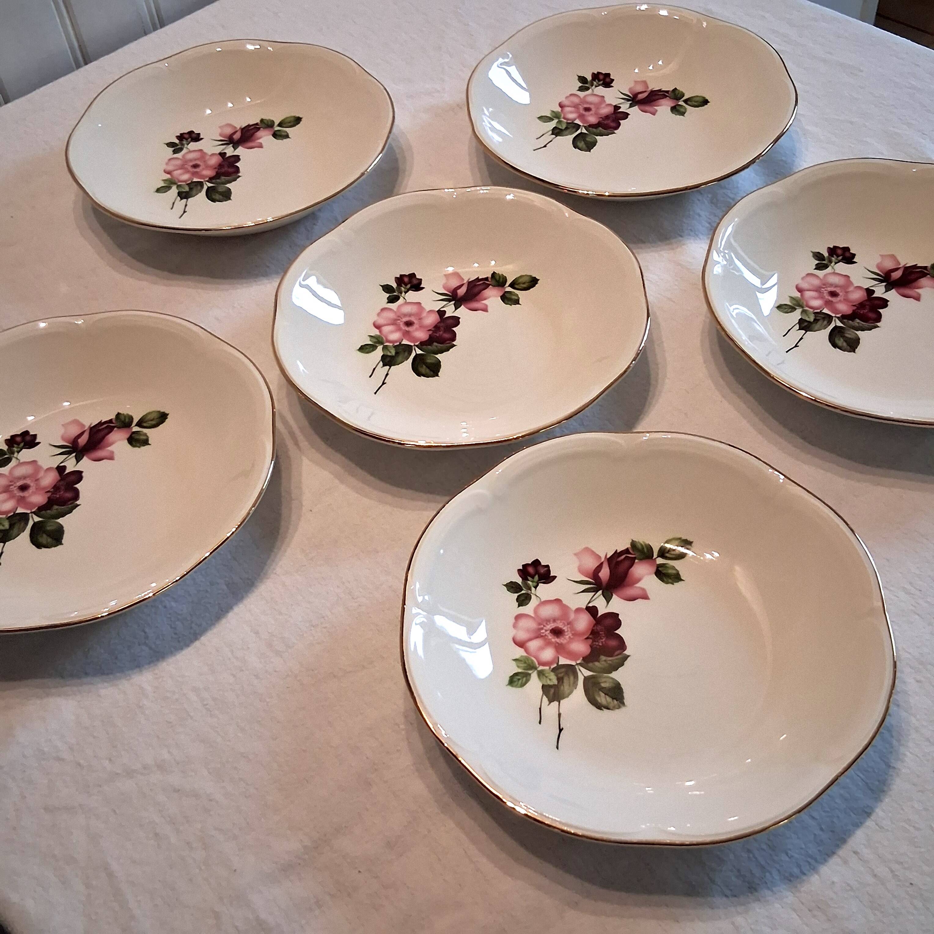 6 deep plates from Gien model "Chinon" in very good condition.