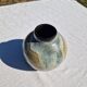 Glazed stoneware ball vase