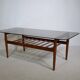 Mid-Century Design Teak Coffee Table with Smoked Glass by Möbel Mann, 1960s