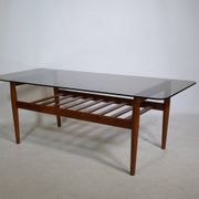 Mid-Century Design Teak Coffee Table with Smoked Glass by Möbel Mann, 1960s
