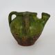 Gargoulette, pottery water pitcher in glazed green terracotta, Haute Pyrénées. 18th century