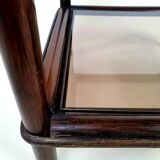 Rattan bedside and smoked glass