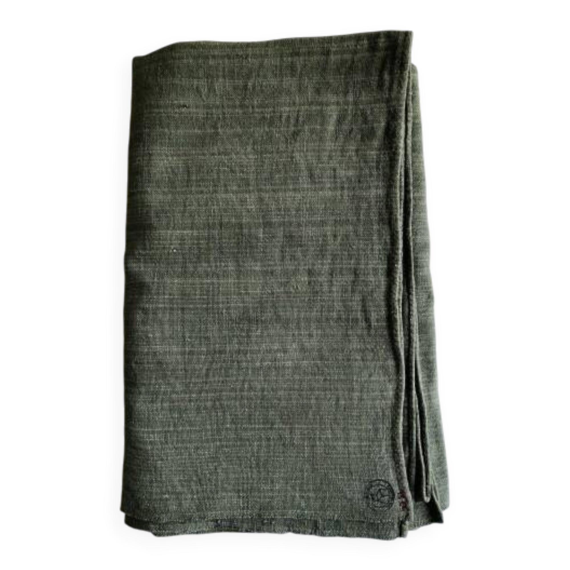 Vintage Hemp Tablecloth Dyed Khaki