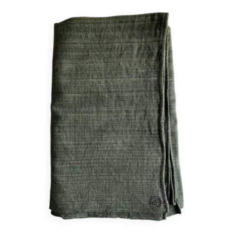 Nappe De Vendange Ancienne En Chanvre Teintée Kaki