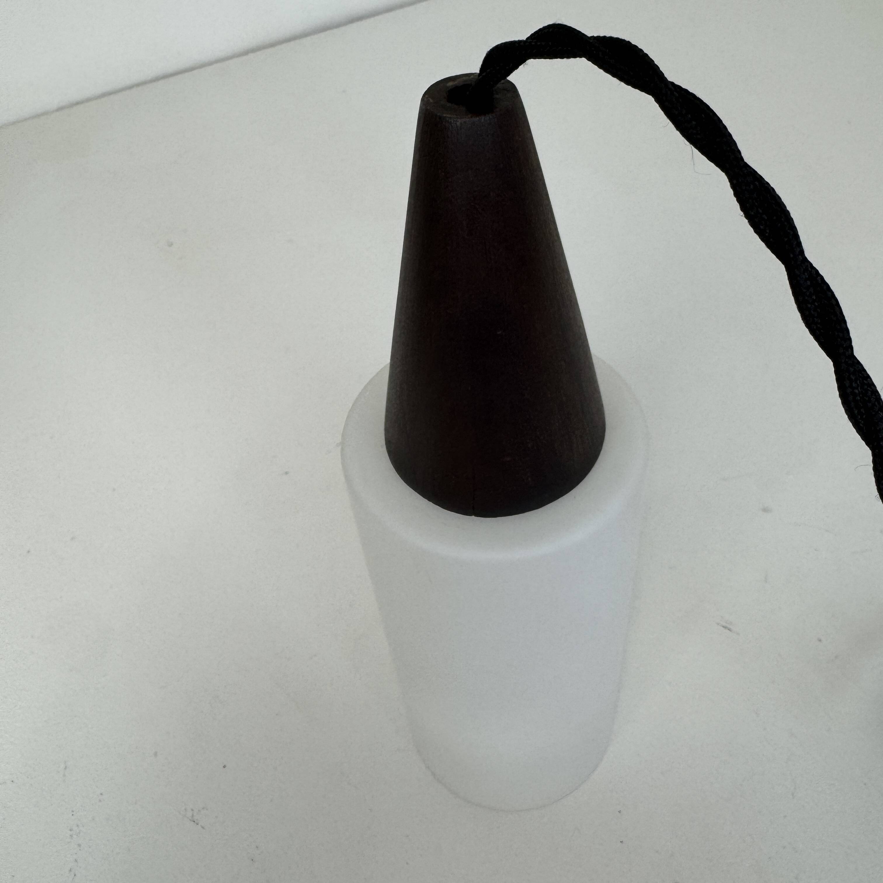 Pair of vintage scandinavian opaline suspensions