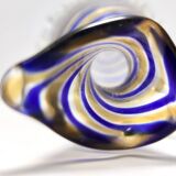 Murano Glass Pitcher Vase Ascribable to Toso with Blue and Yellow Canes