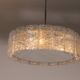 "Lampe suspendue en verre glacé Doria Leuchten avec cylindres en verre en relief, années 1960"