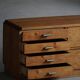 Mid-20th century Art Deco chest of drawers in pine with metal handles, 1940s.