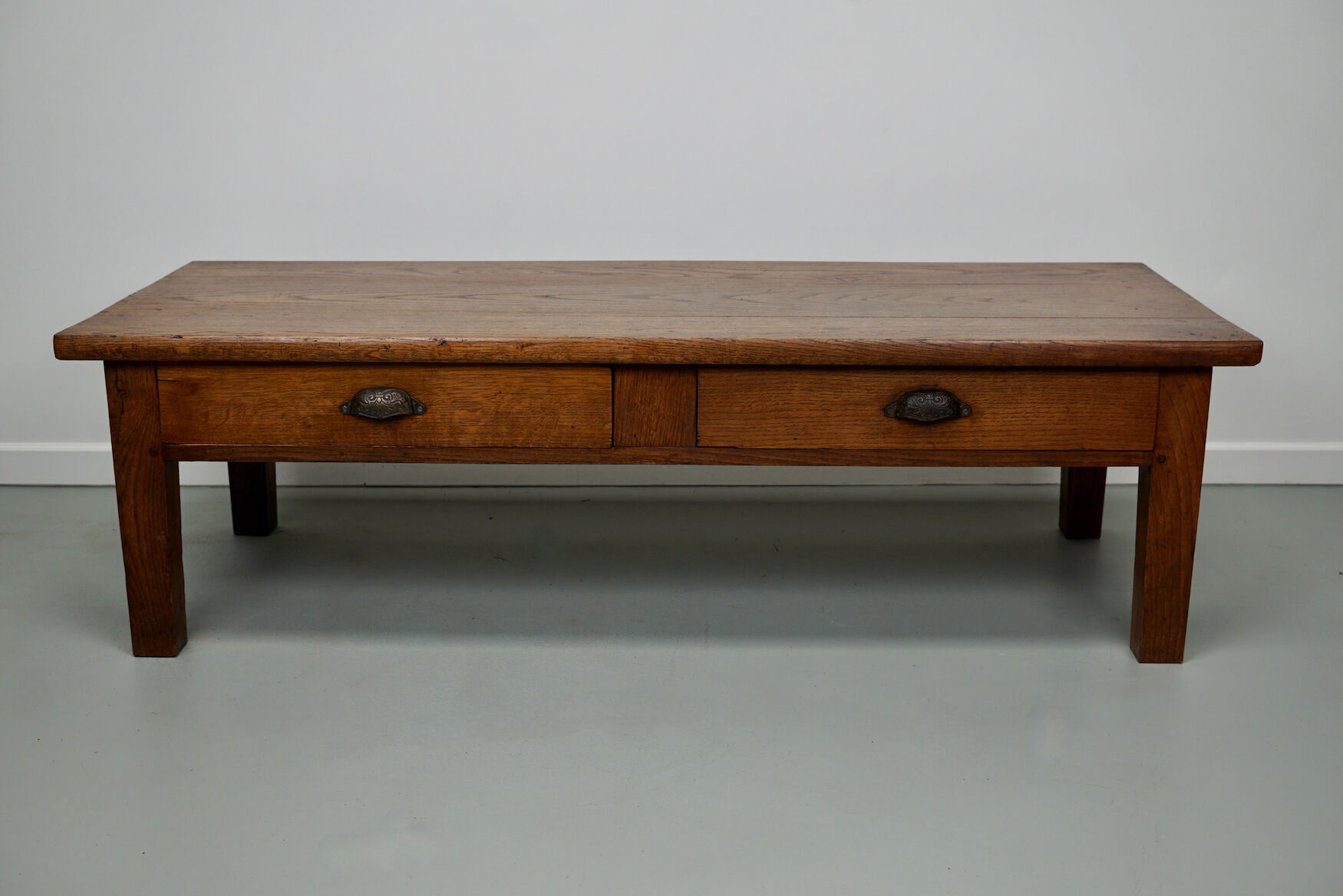 French xixth century farmhouse rustic oak coffee table
