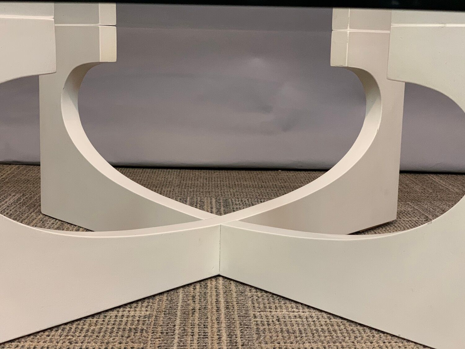 Vintage 1970s Circular Glass Coffee Table