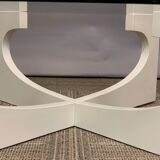 Vintage 1970s Circular Glass Coffee Table