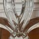 Pair of two-light crystal candlesticks signed Vannes