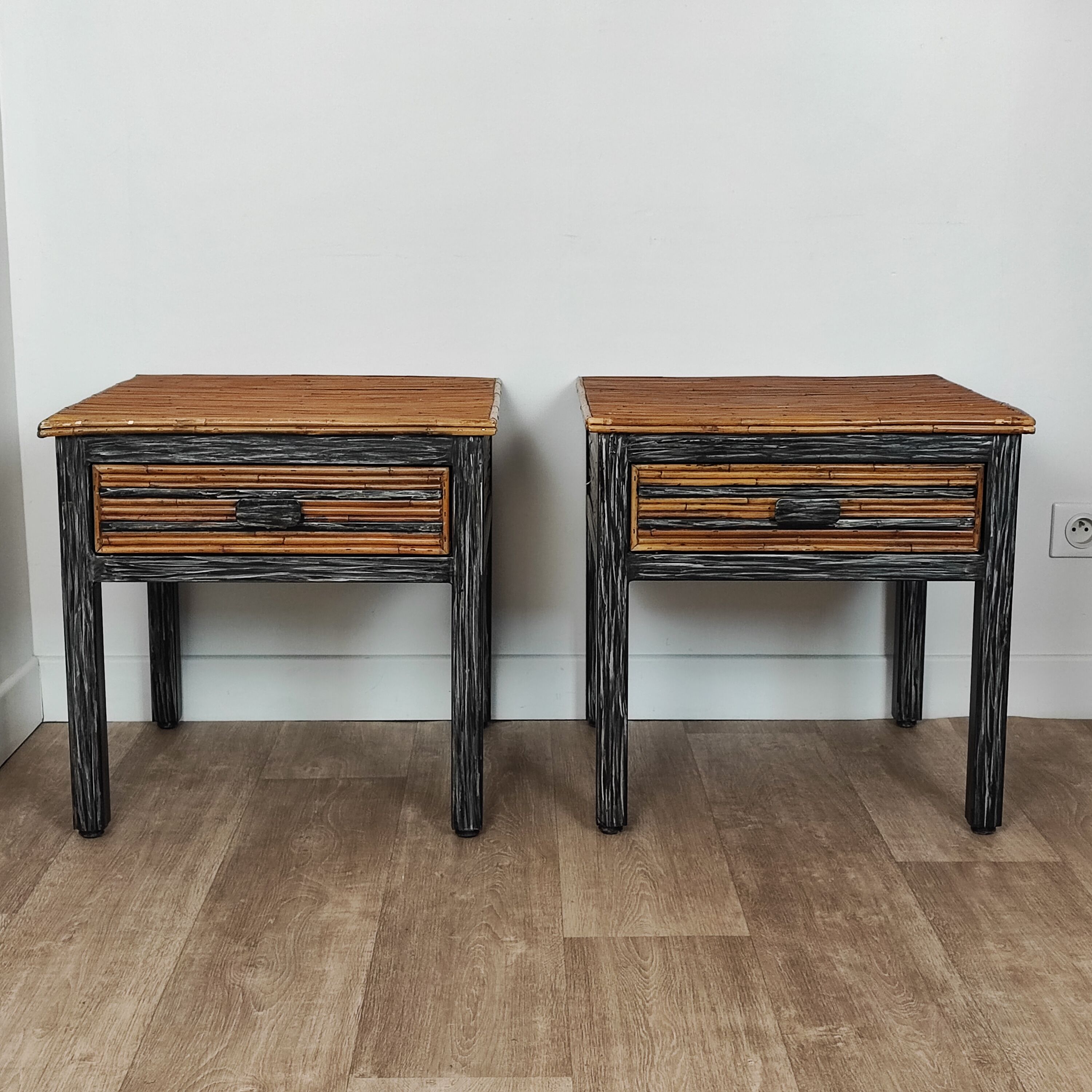 80' rattan bedside tables