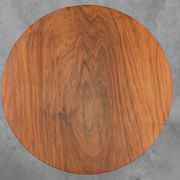 Art deco oak wooden round side table with bended leg, France 1920s