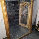 Art Deco gilded trumeau, bevelled mirror