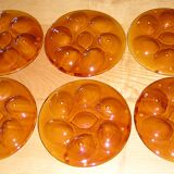 Set of 6 St Clément earthenware oyster plates