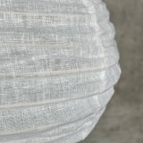 Very large round Japanese-style rattan and natural linen pendant light D:80