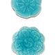 Pair of vintage turquoise flower bowls LBMDJ – 60s/70s