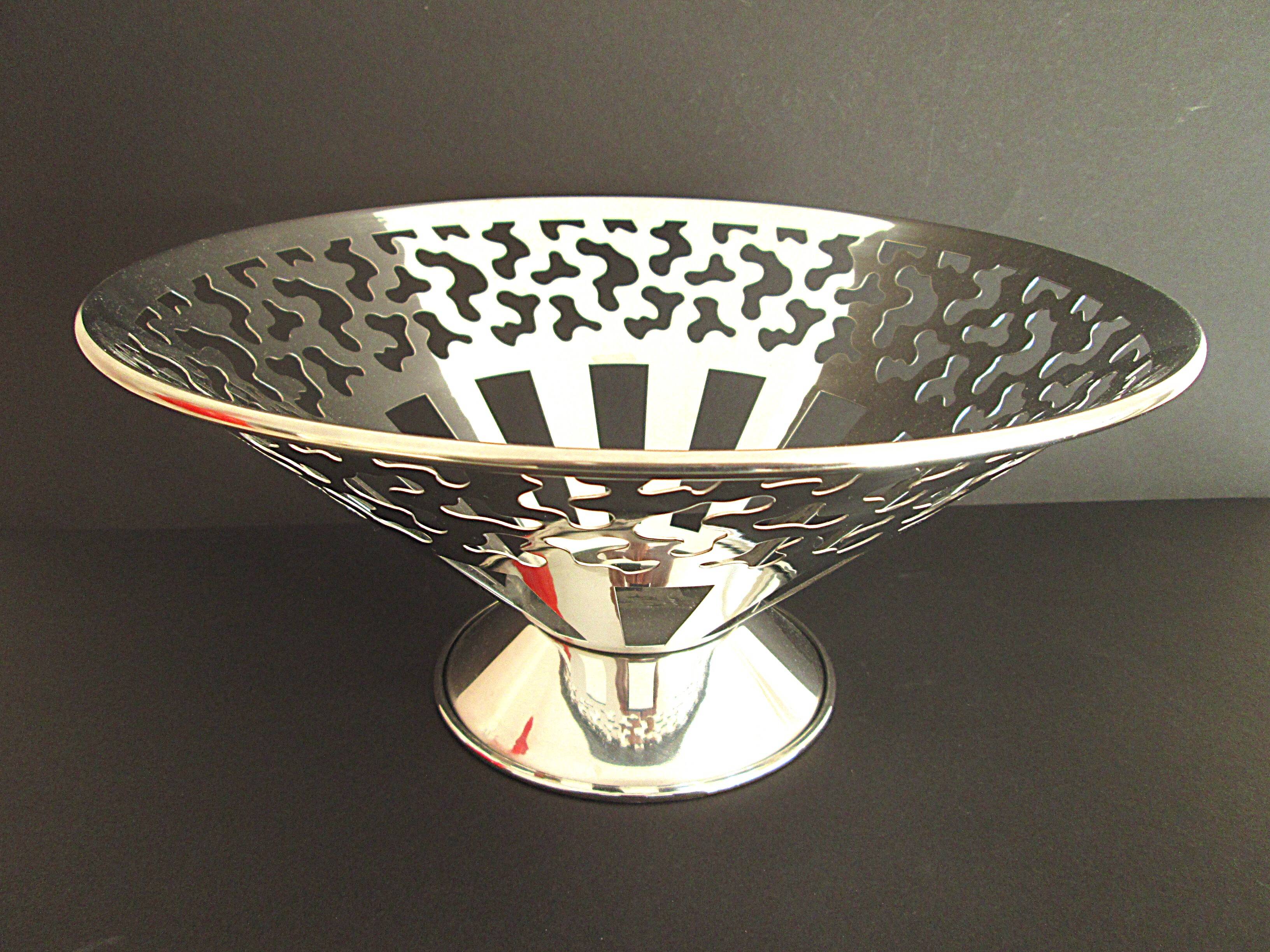 Vintage 1987 George Sowden Bodum Sereno  Memphis Style stainless steel bowl