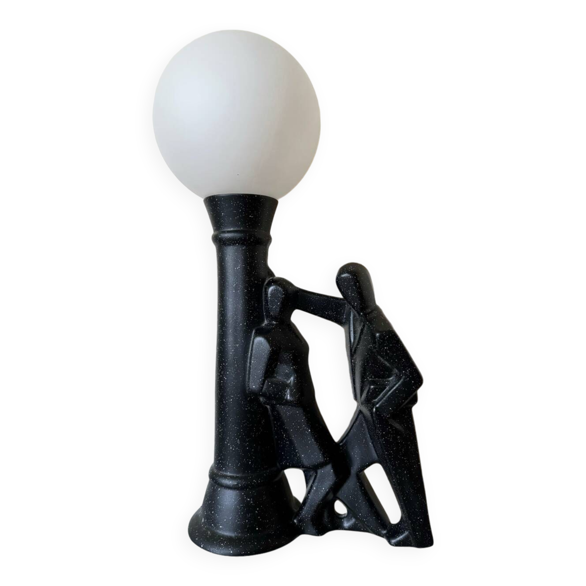 Figurative ceramic and opaline lamp from the 70s