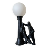 Figurative ceramic and opaline lamp from the 70s