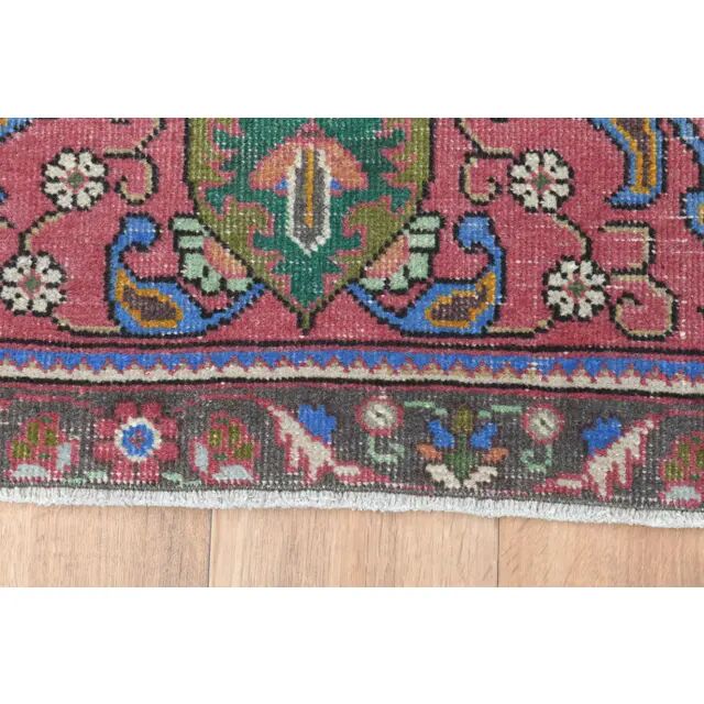1970s Vintage Persian Handmade Wool Pink Oversized Area Rug 279x390